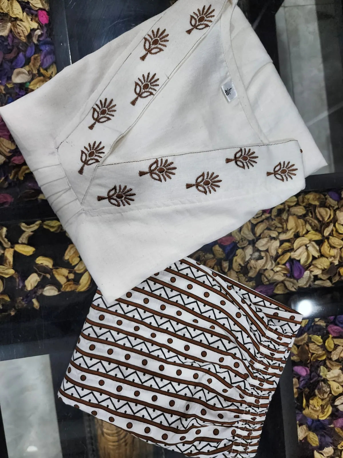 Classy Cotton Embroidered Kurta & pant Set.
