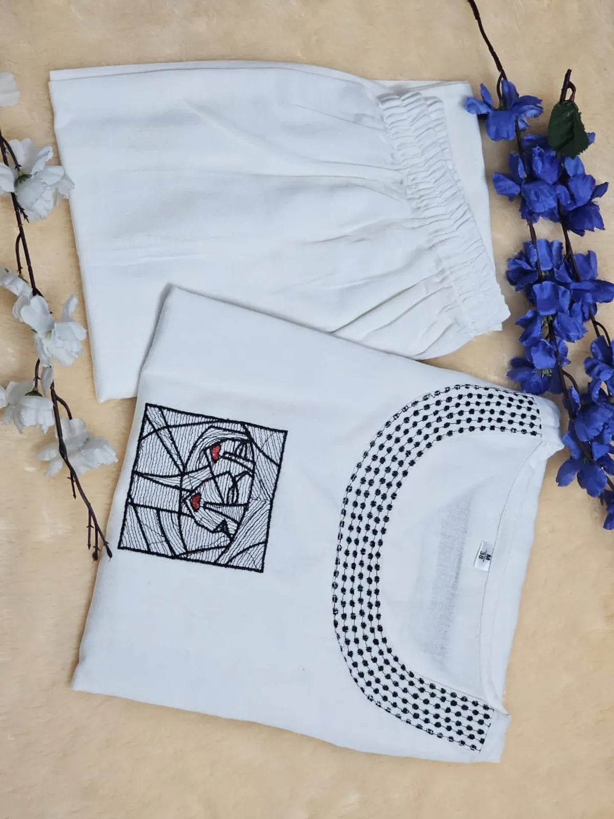 Cotton Embroidered Kurta & Pant Set