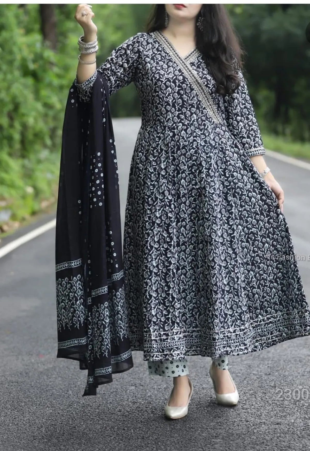 Multicolor Viscose Rayon Kurta and Pant Set with Dupatta
