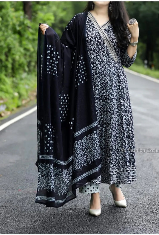 Multicolor Viscose Rayon Kurta and Pant Set with Dupatta
