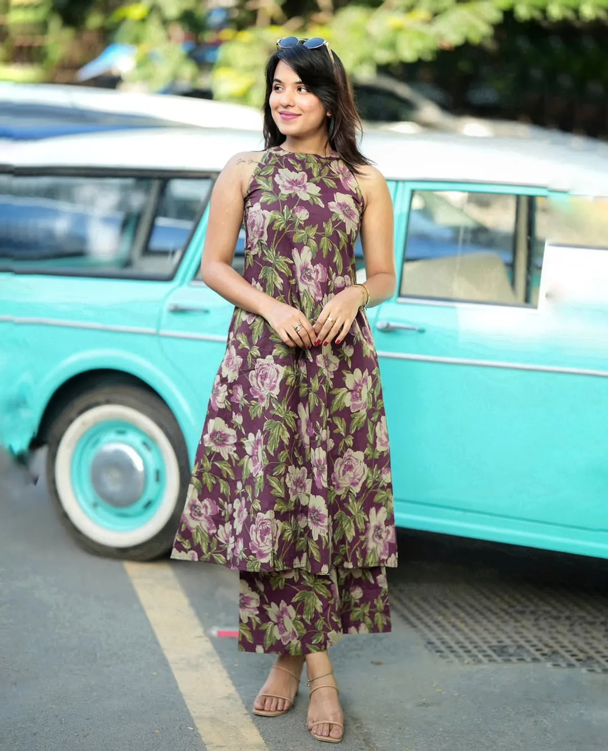 Cotton Cut Sleeve Floral Print Kurta & Pant Set