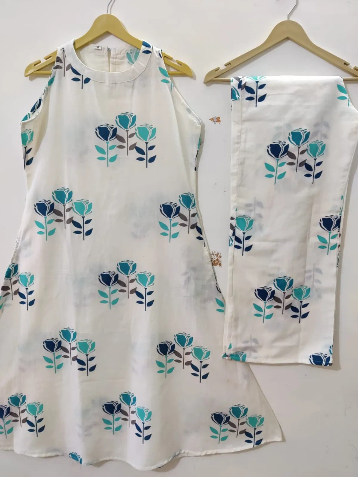 Cotton Cut Sleeve Kurta & Pant Set