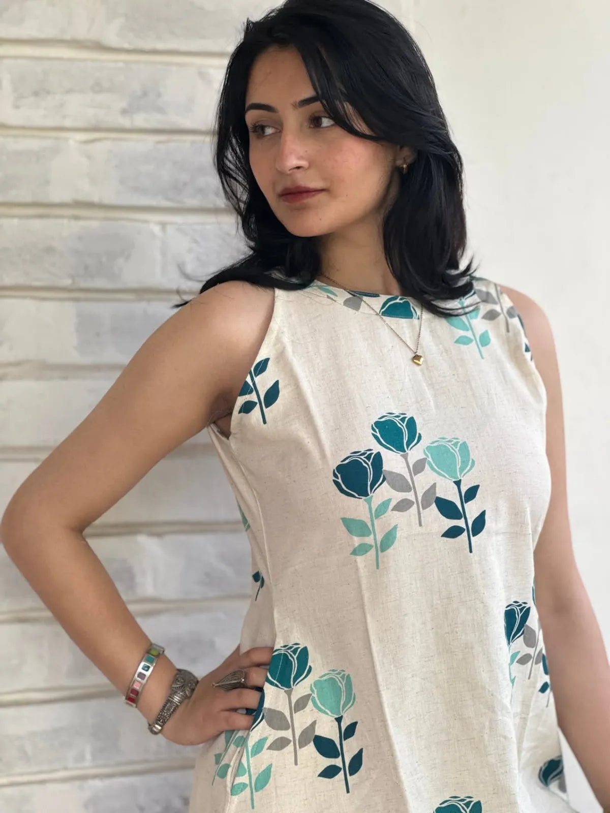 Cotton Cut Sleeve Kurta & Pant Set