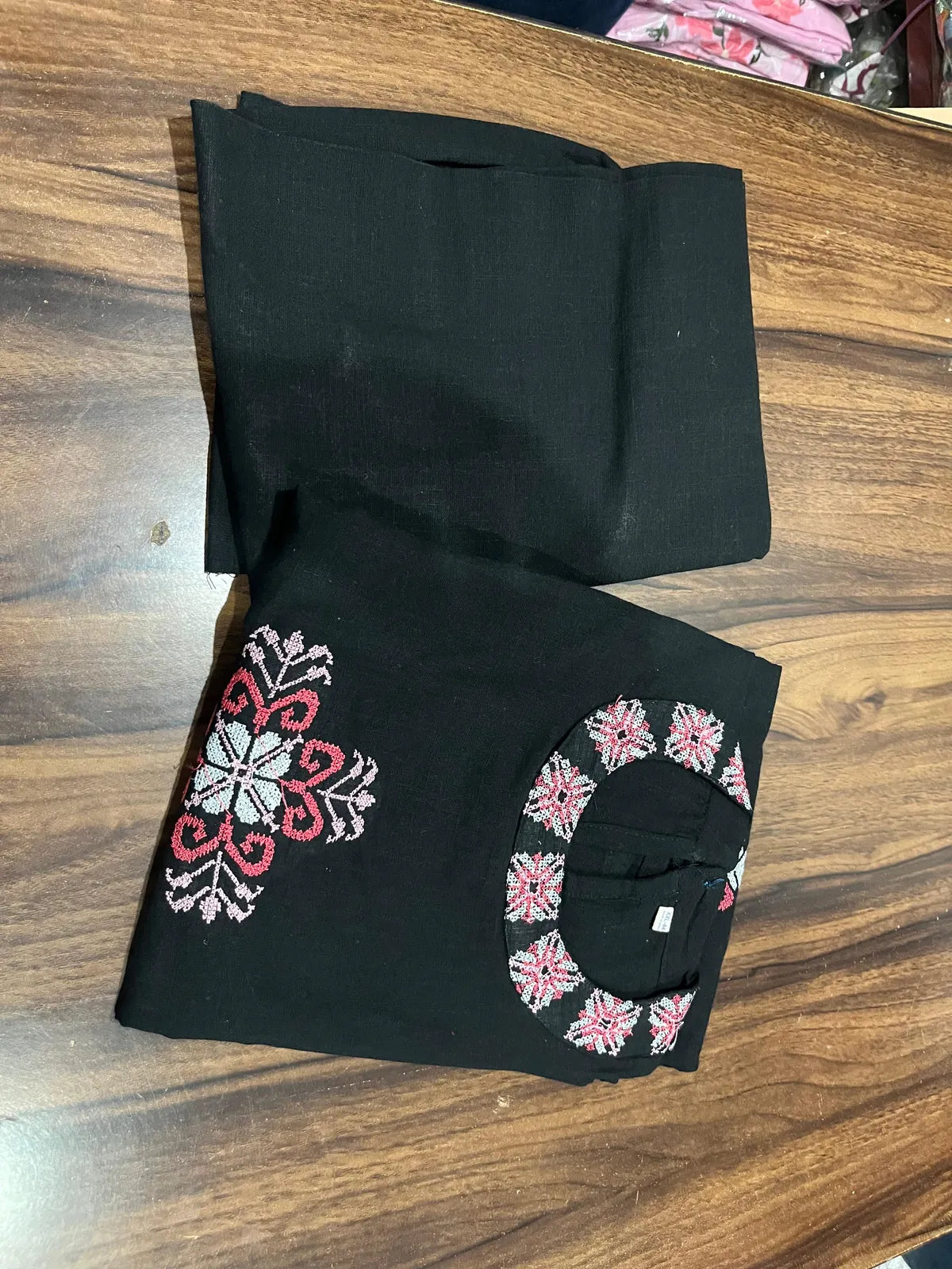 Cotton Embroidered Cut Sleeve Kurta & Pant Set