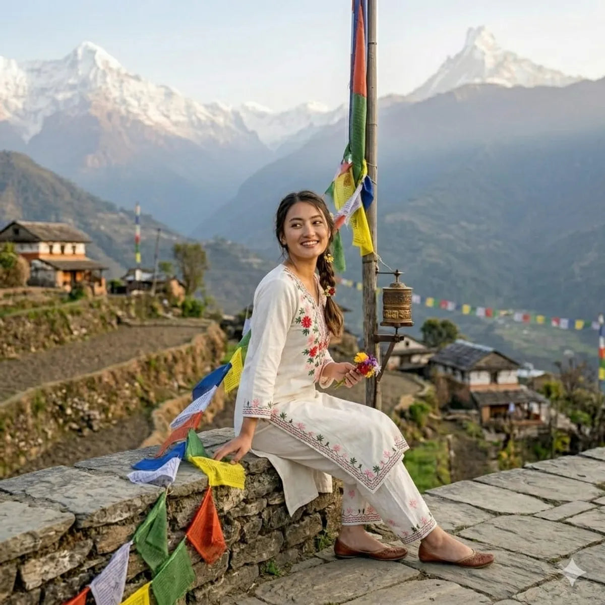 Cotton Embroidered Kurta & Pant Set