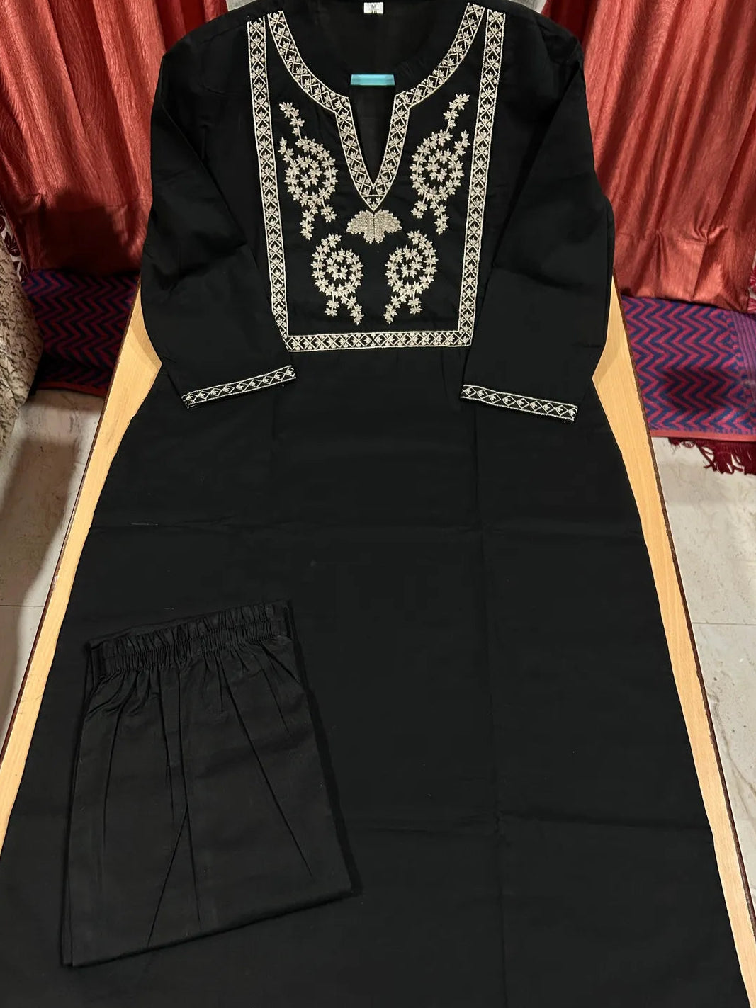 Cotton Embroidered Kurta & Pant Set