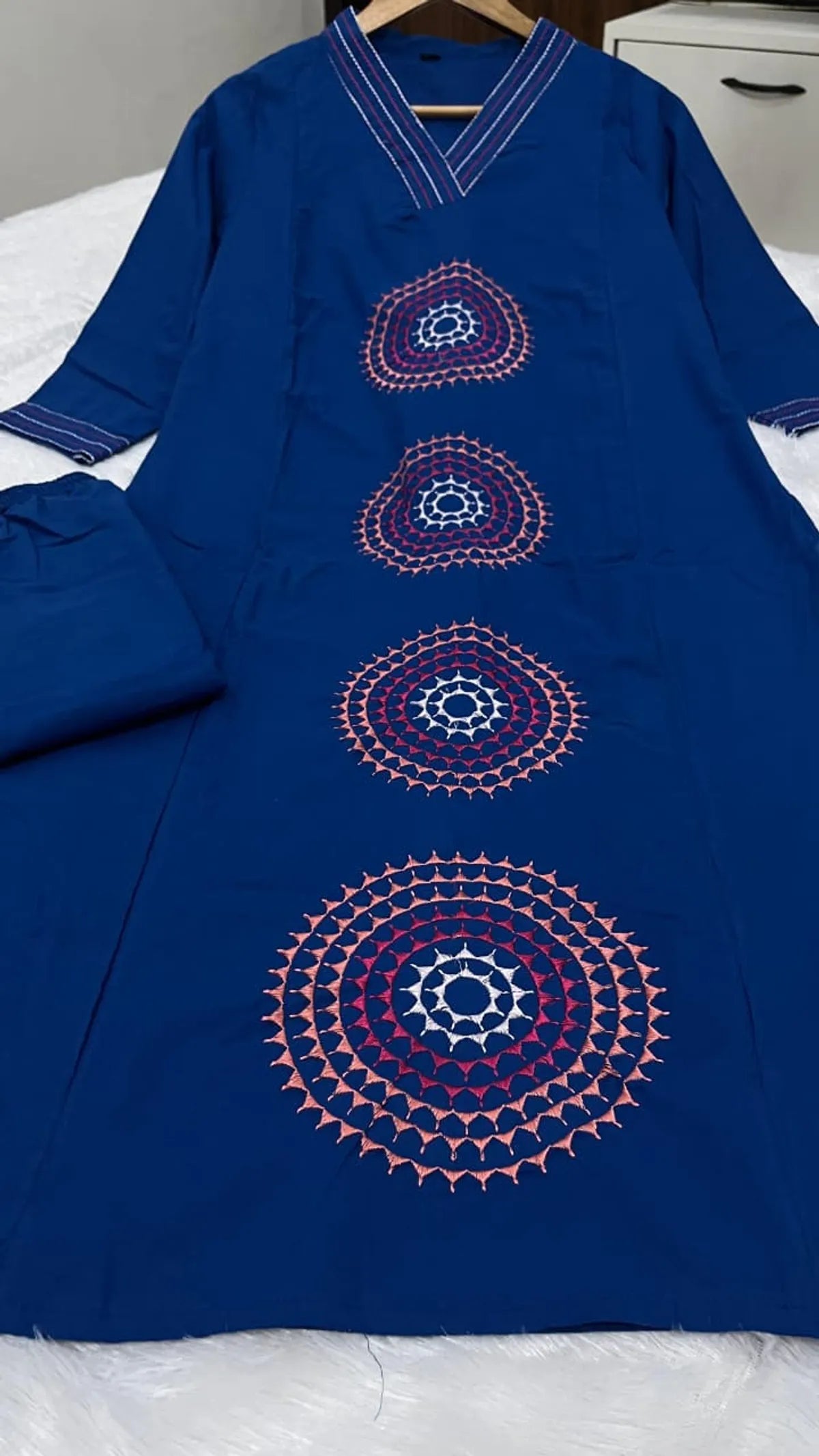 Cotton Embroidered Kurta & Pant Set