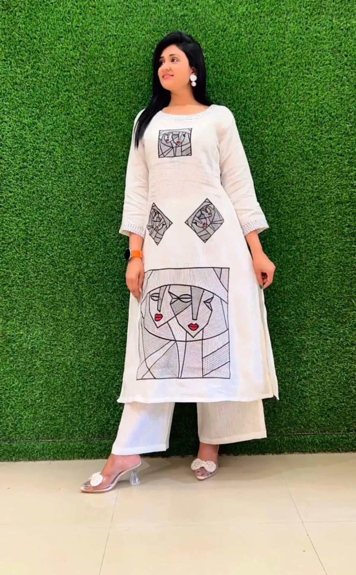 Cotton Embroidered Kurta & Pant Set