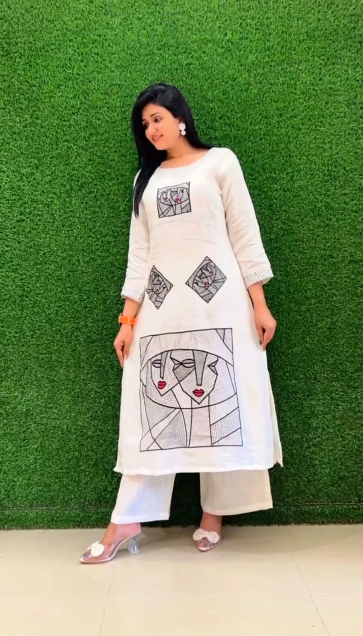 Cotton Embroidered Kurta & Pant Set
