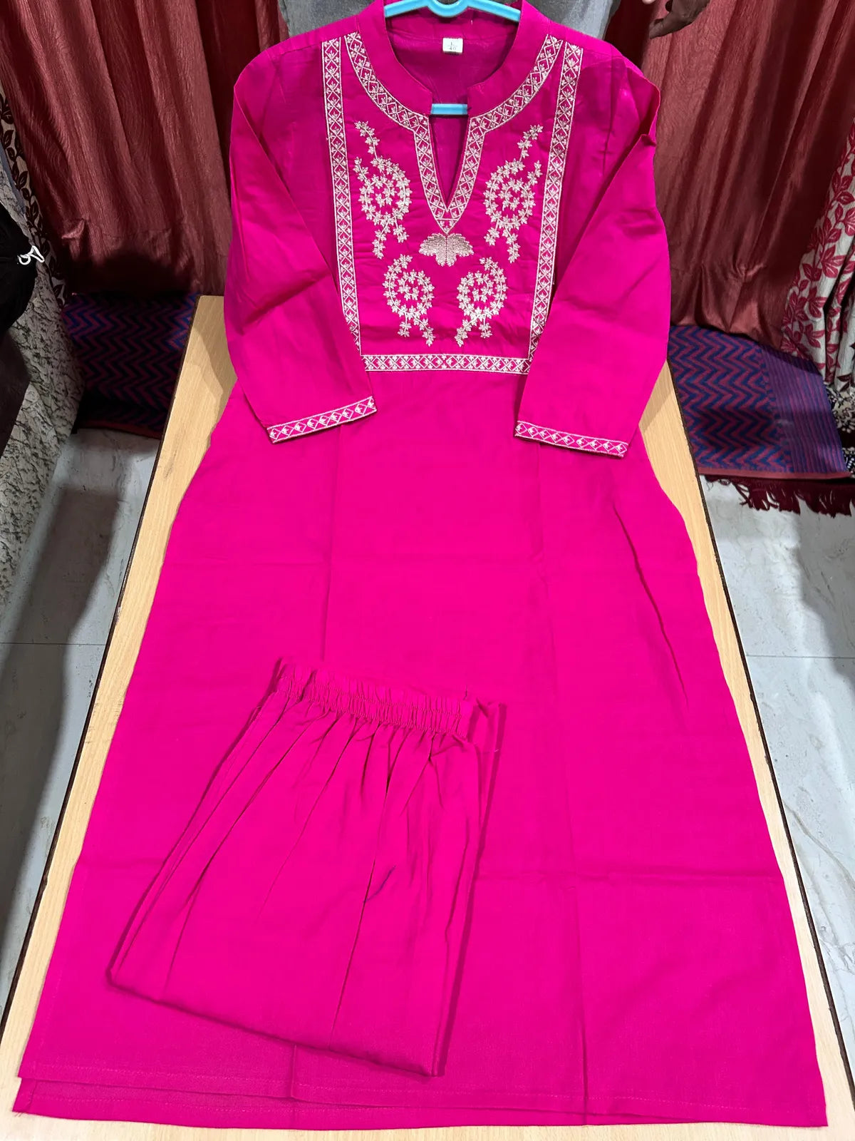 Cotton Embroidered Kurta & Pant Set
