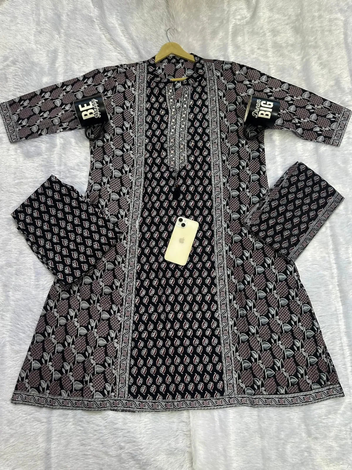 Cotton Printed Kurta With Pant & Dupatta Set