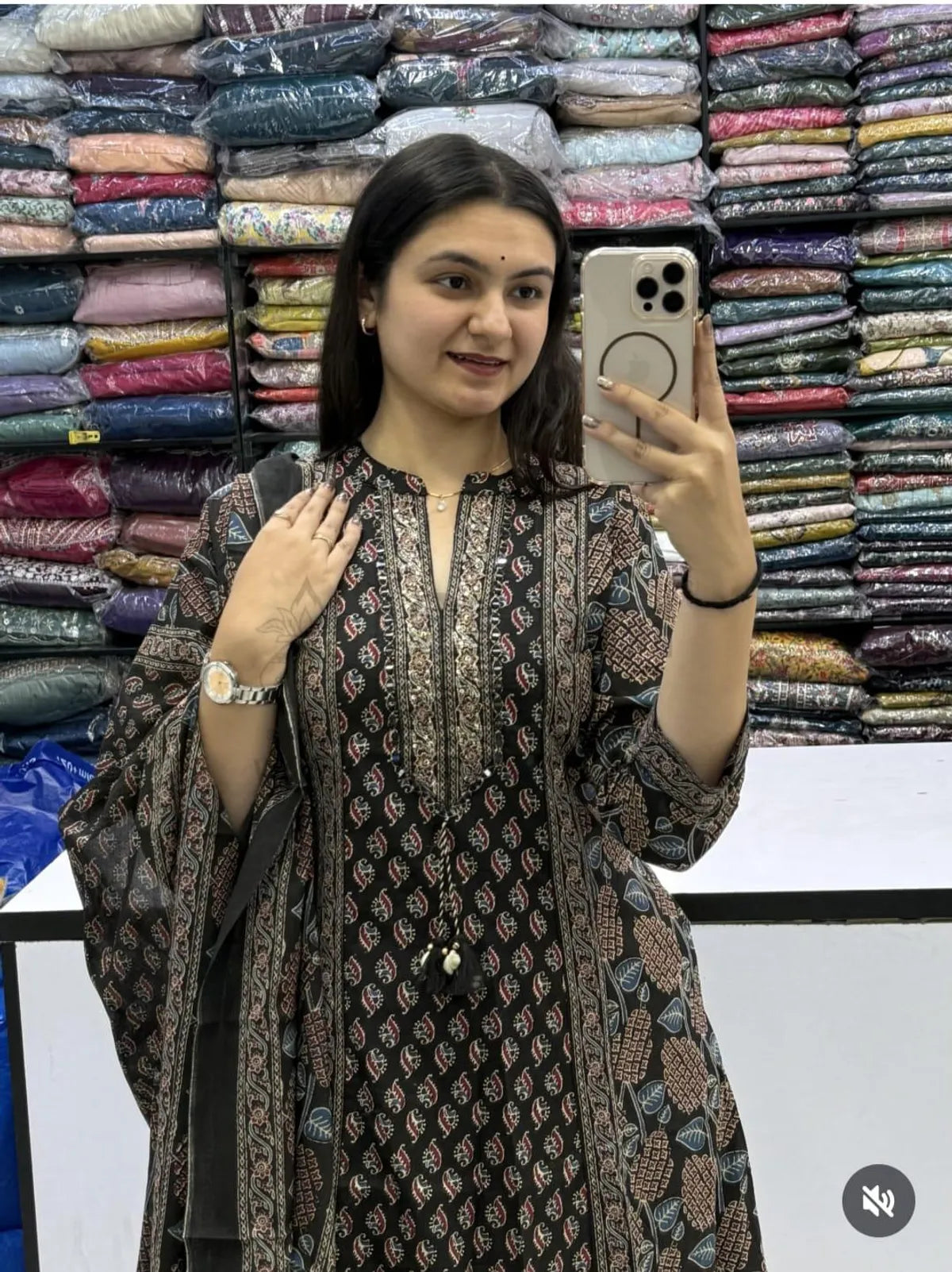 Cotton Printed Kurta With Pant & Dupatta Set