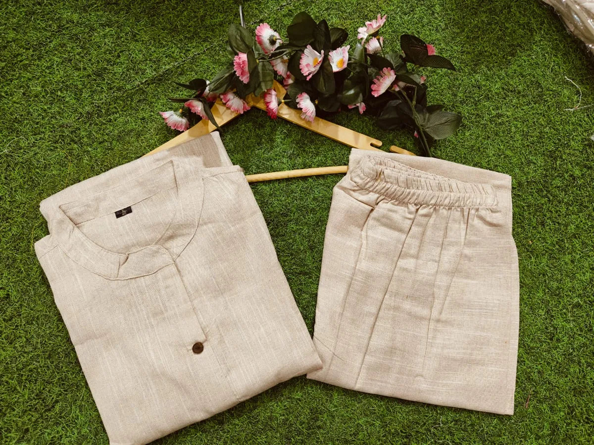 South Cotton Embroidered Kurta & Pant Set