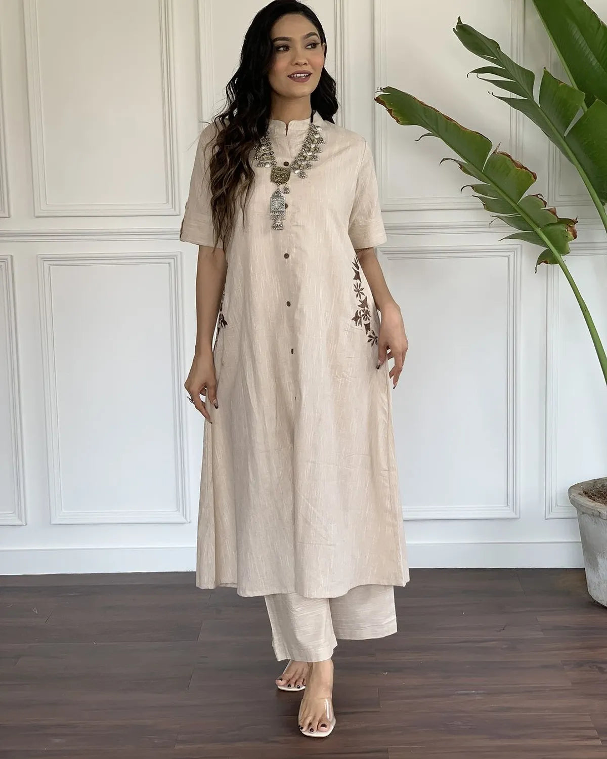 South Cotton Embroidered Kurta & Pant Set